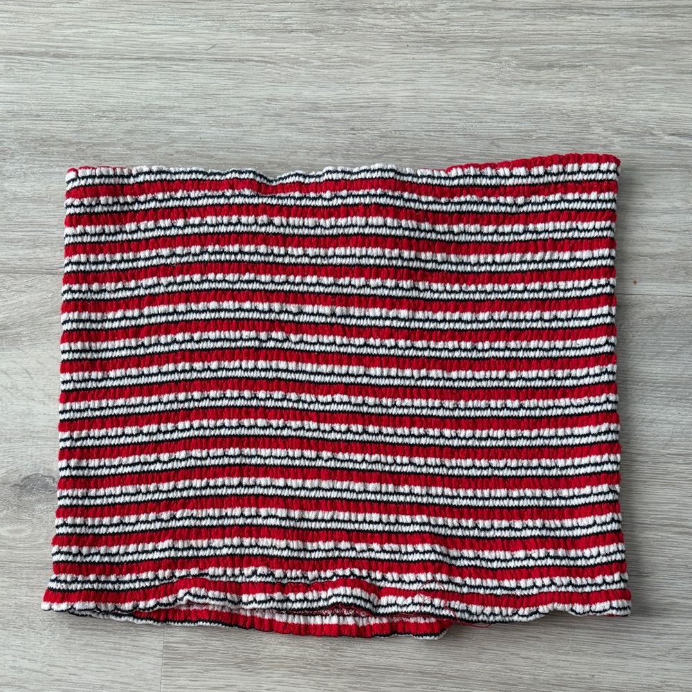 Striped Red and Black Tube Top